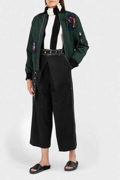 Shop Proenza Schouler Appliquéd Canvas Bomber Jacket