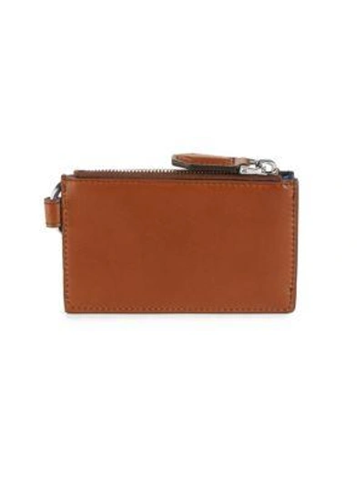 Shop Ferragamo Flat Zip Leather Card Case In Radica