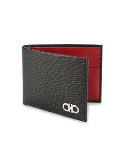 Shop Ferragamo Revival Bi-fold Leather Wallet In Black