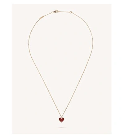 Shop Van Cleef & Arpels Womens Pink Gold Sweet Alhambra Gold And Carnelian Necklace