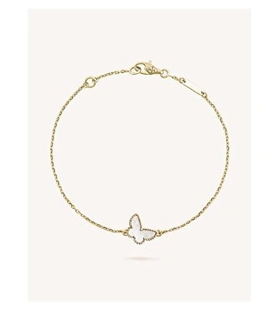 Shop Van Cleef & Arpels Womens Gold Womens Yellow Gold Sweet Alhambra Gold And Mother-of-pearl Bracelet