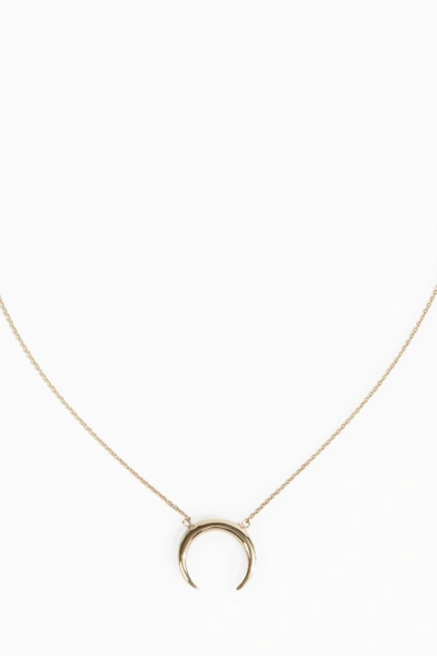 Shop Jacquie Aiche Solid Crescent Necklace In *yellow Gold