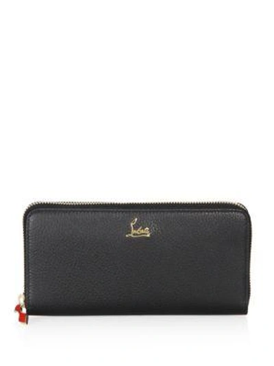 Shop Christian Louboutin Panettone Textured Zip-around Wallet In Black-gold