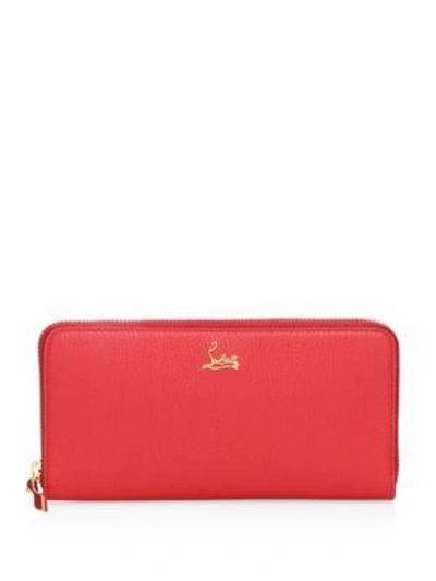 Shop Christian Louboutin Panettone Textured Zip-around Wallet In Black-gold