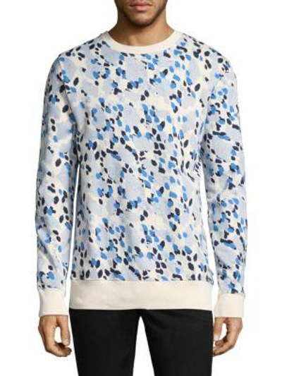 Shop Wesc Miles Animal-print Cotton Sweatshirt In Skeleton Beige