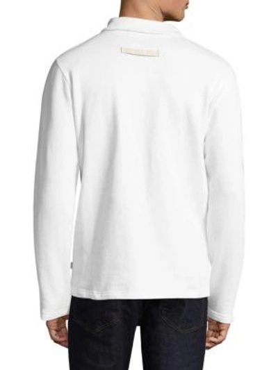 Shop Wesc Malte Cotton Half Zip Sweatshirt In Navy Blazer