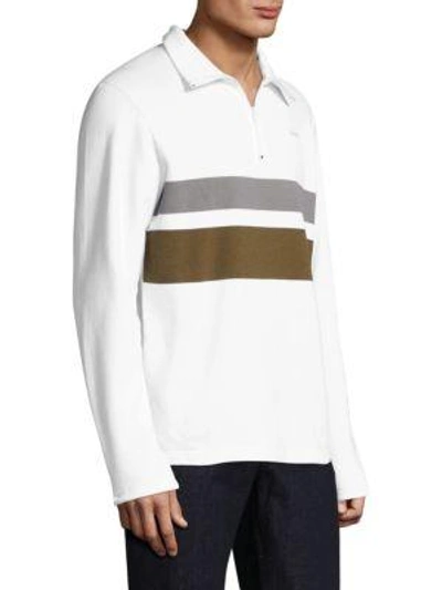 Shop Wesc Malte Cotton Half Zip Sweatshirt In White
