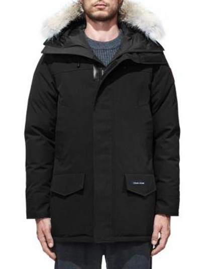 Shop Canada Goose Men's Langford Fusion Fit Coyote-fur Trim Parka In Black