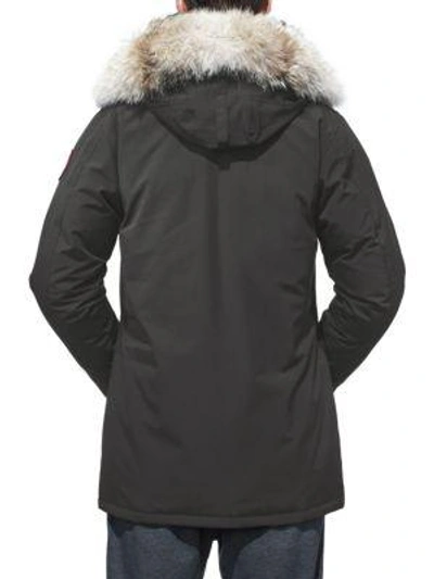 Shop Canada Goose Men's Langford Fusion Fit Coyote-fur Trim Parka In Black