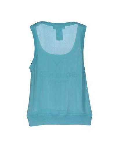 Shop Dsquared2 Silk Top In Turquoise