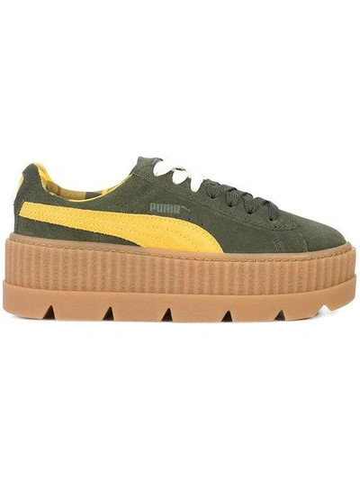 Fenty X Puma 40mm Cleated Creeper Suede Sneakers In Green | ModeSens
