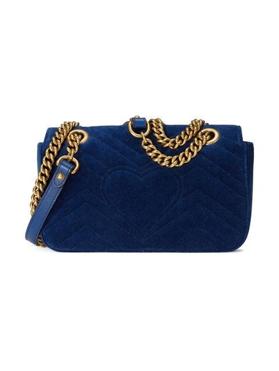 Shop Gucci Gg Marmont Embroidered Velvet Mini Bag