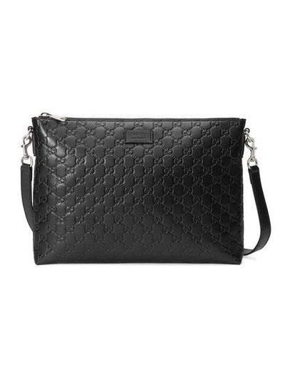 Shop Gucci Signature Soft Messenger In Black