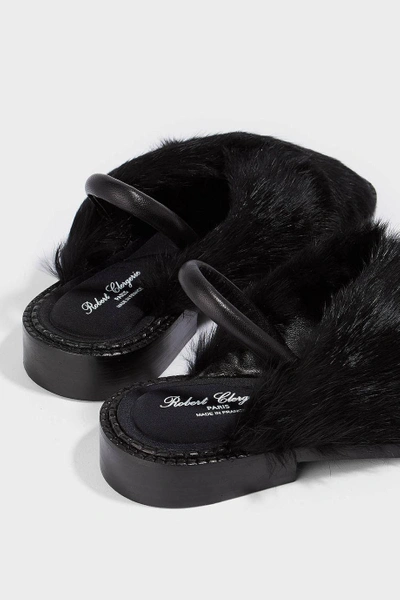 Shop Robert Clergerie Blosst Nf Fur Sandals In Black