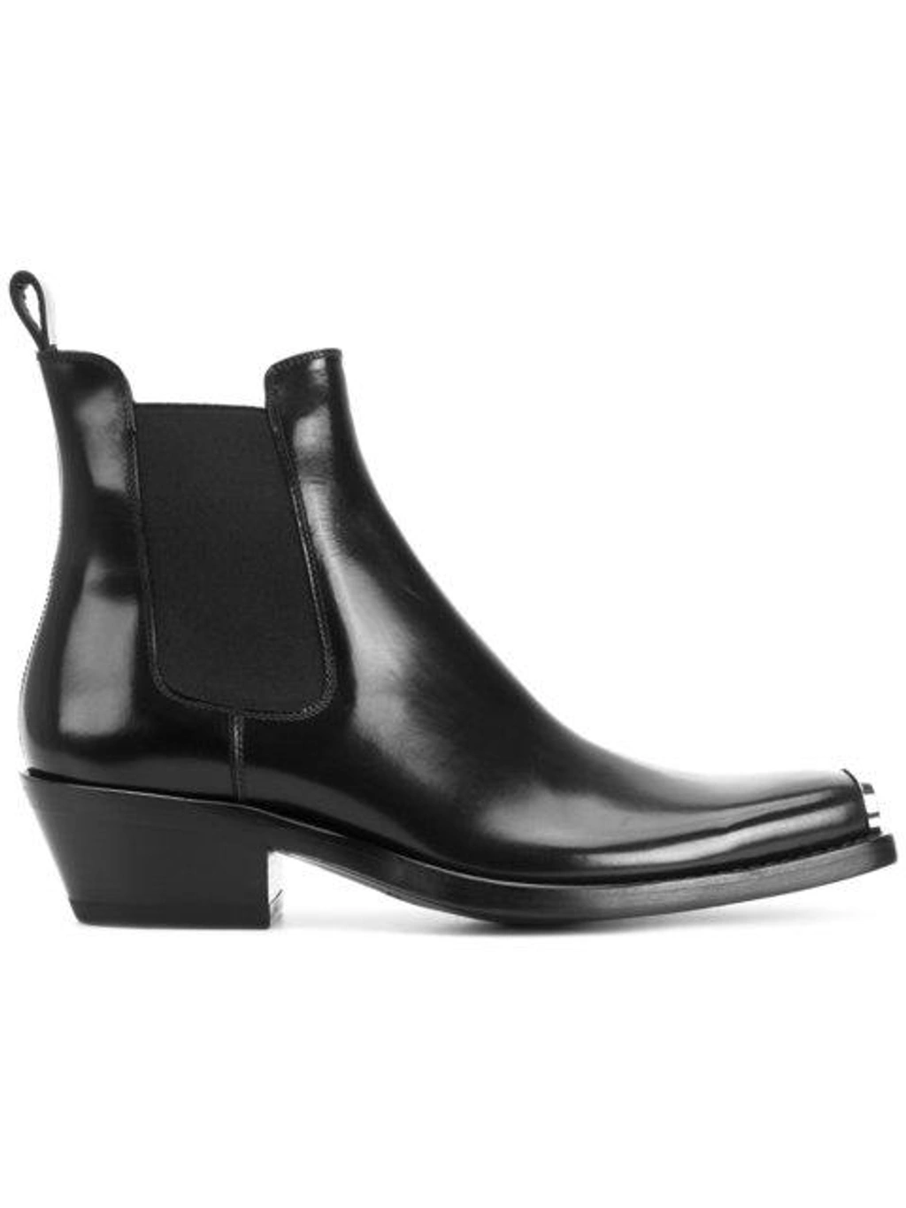 Calvin Klein 205w39nyc Chris Metal Toe Cap Leather Western Boots In Black ModeSens