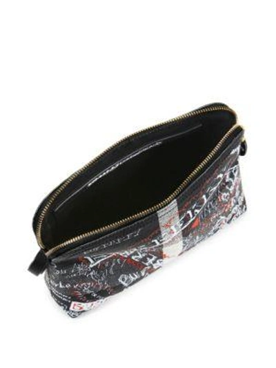 Shop Burberry Printed Leather Pouch In Black