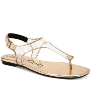 calvin klein t strap flats