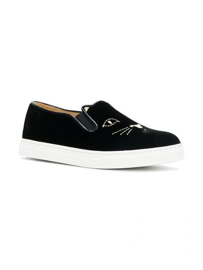 Shop Charlotte Olympia 'cool Cats' Sneakers In Black