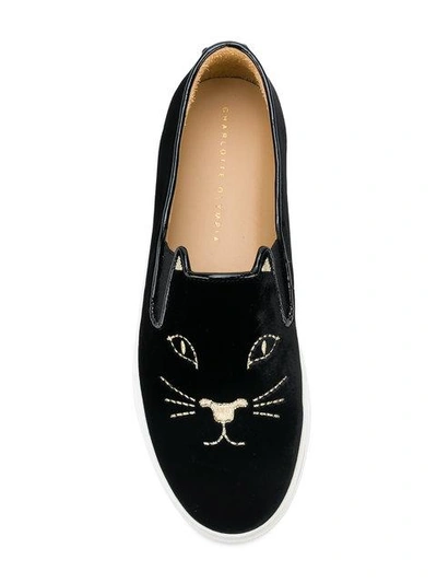 Shop Charlotte Olympia 'cool Cats' Sneakers In Black