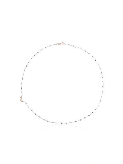 Shop Gigi Clozeau Diamond Crescent Beaded Necklace - Metallic