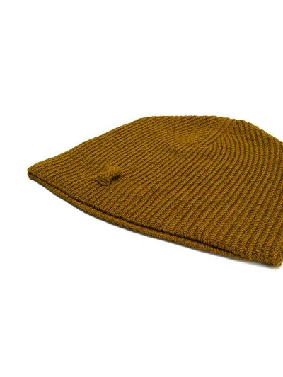 Shop Hannes Roether Ribbed Knit Beanie Hat