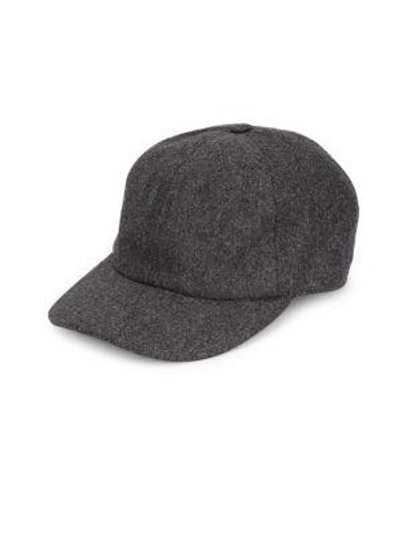 Shop Brunello Cucinelli Flannel Baseball Hat In Dark Grey