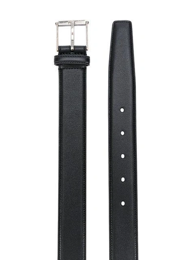 Shop Saint Laurent Monogram Roller Buckle Belt In Black