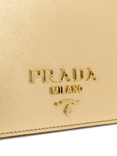 Shop Prada Saffiano Shoulder Bag - Metallic