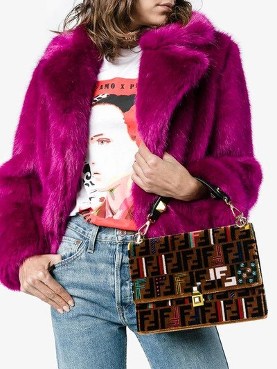 Shop Fendi Kan I Shoulder Bag In Multicolour