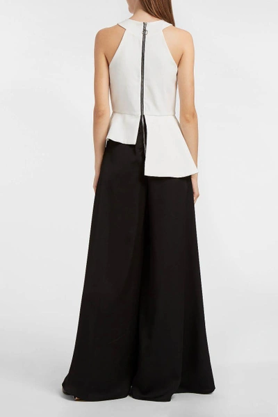Shop Paper London Nikkio Stretch-crepe And Satin Jumpsuit In White, Black