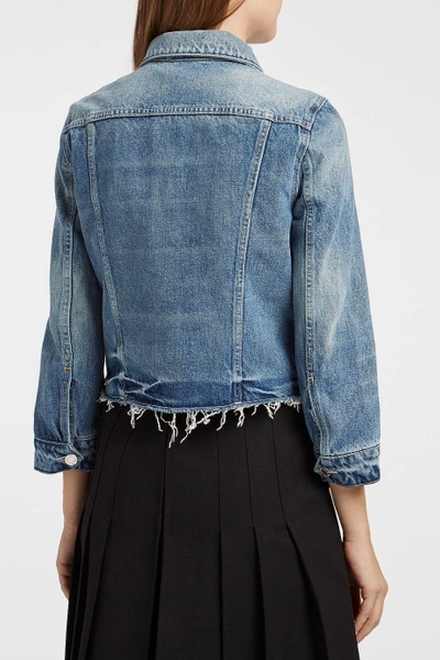 Shop Helmut Lang Frayed Denim Jacket