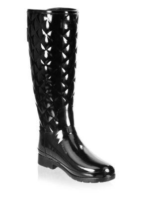 hunter quilted gloss boots