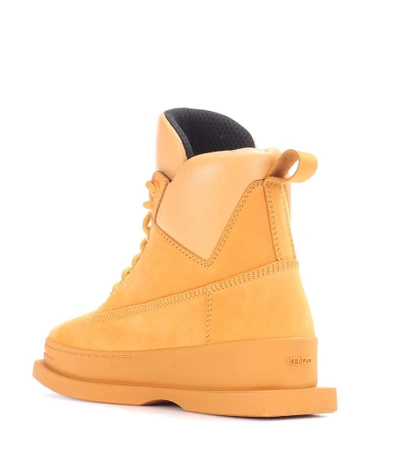 Shop Kenzo Suede Ankle Boots In Yellow