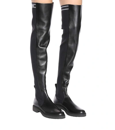 Shop Fendi Leather Over-the-knee Boots In Black