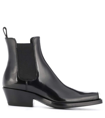 Shop Calvin Klein 205w39nyc Western Claire Leather Ankle Boots In Black