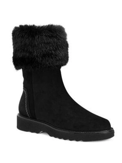 Shop Aquatalia Kelly Faux Fur Boots In Black