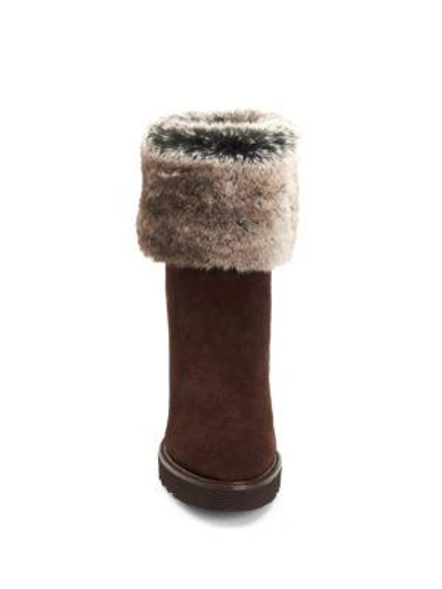 Shop Aquatalia Kelly Faux Fur Boots In Black