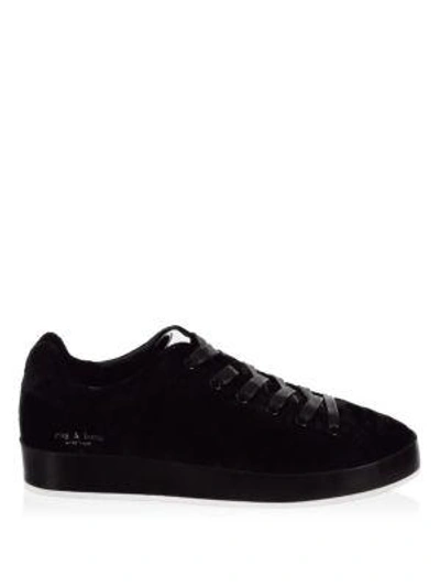 Shop Rag & Bone Rb1 Low-top Velvet Sneakers In Dove Velvet