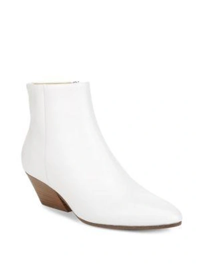 Shop Vince Vaughn Leather Booties In Optic White