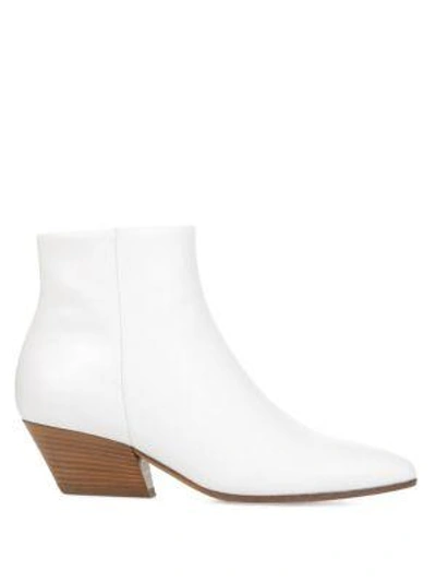 Shop Vince Vaughn Leather Booties In Optic White