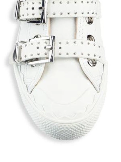 Shop Chloé Kyle High-top Leather Trainers In White