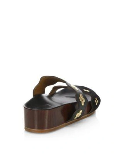 Shop Chloé Lauren Leather Slides In Black