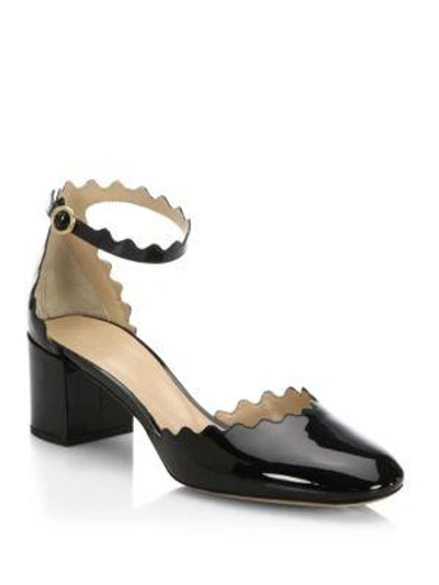 Shop Chloé Lauren Leather Pumps In Black