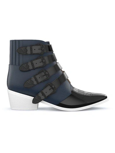 Shop Toga Aj006 Boots In Navy & Black