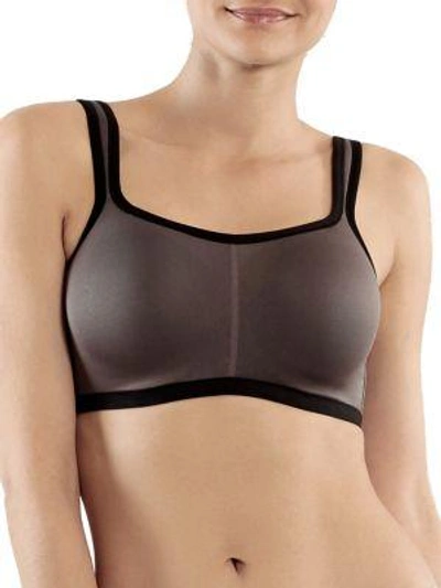 Shop Natori Foundations Yogi Contour Convertible Sports Bra In Grey Black