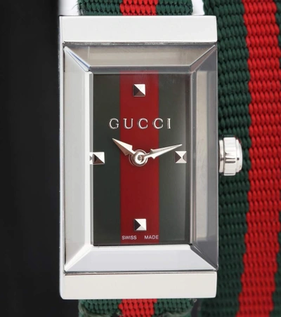 Shop Gucci G-frame Watch In Silver