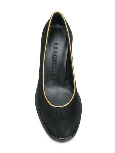 Shop A.f.vandevorst Gold Trim Pumps In Black