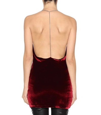 Shop Amiri Velvet Top In Red