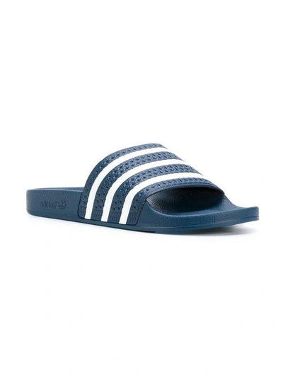 Adidas Originals Adilette Stripe Sport Slide In Blue | ModeSens