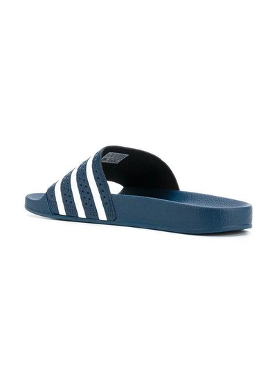 Adidas Originals Adilette Stripe Sport Slide In Blue